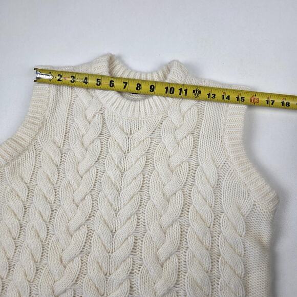 Rails Sweater Vest Womens Medium Ivory Alexis Cable Knit Mock Neck Wool Alpaca - Picture 5 of 9